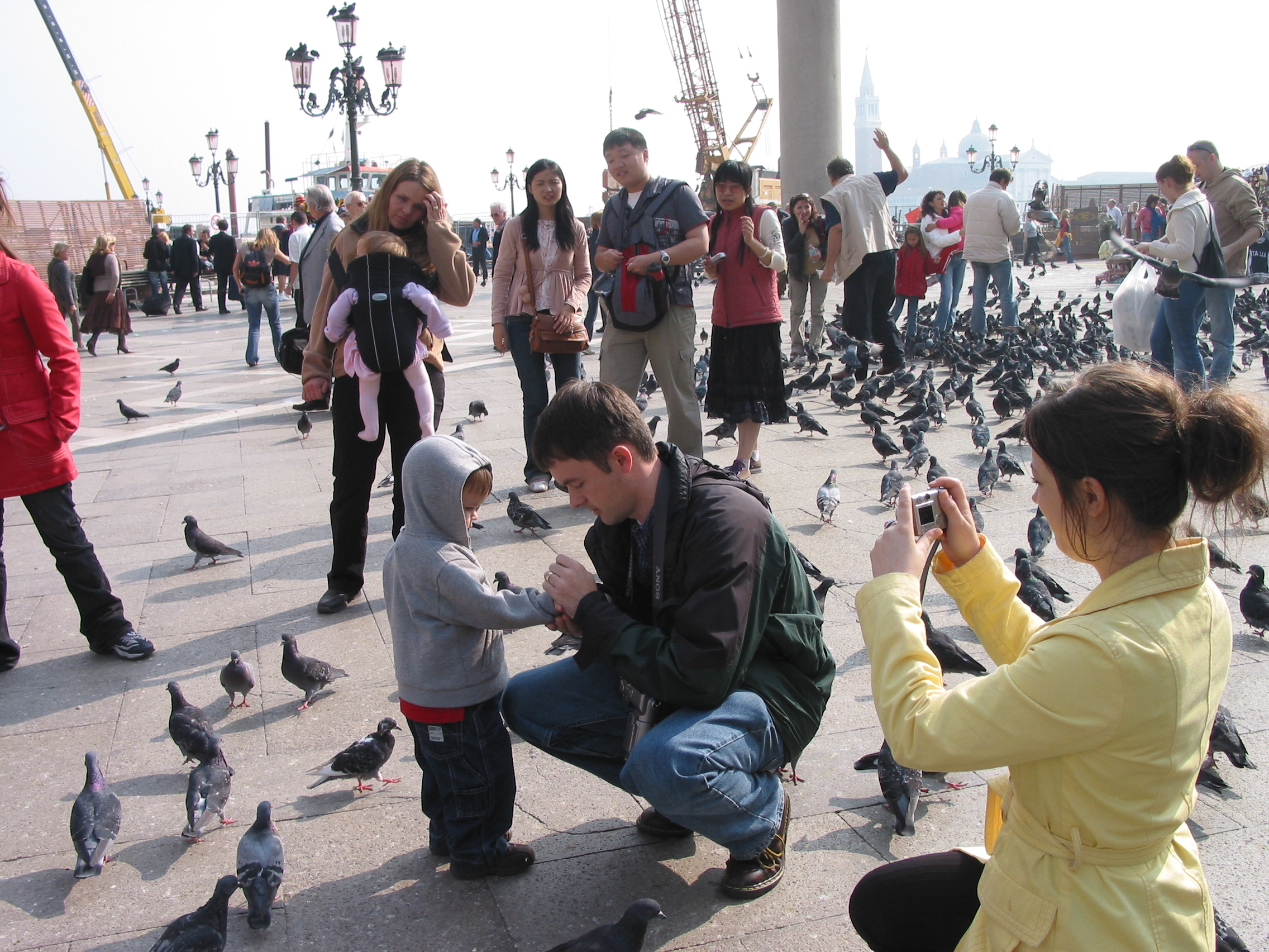 Europe Trip 2005 - Italy (Venice - Pigeons, St Mark's Basilica / Square / Clocktower, Gondola Ride, Gelato)