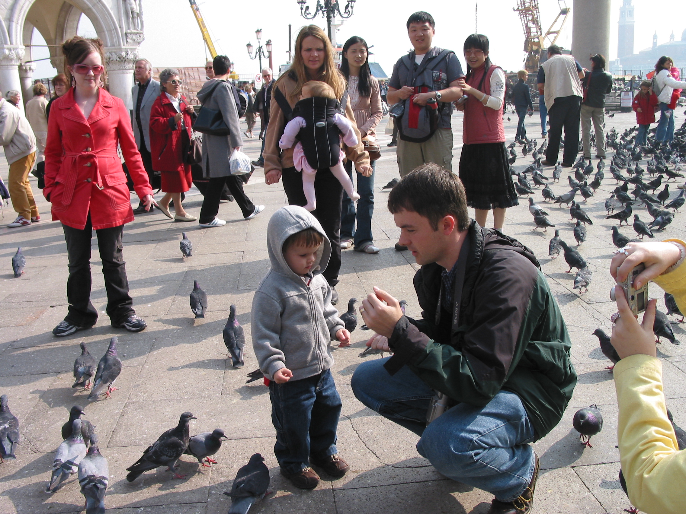 Europe Trip 2005 - Italy (Venice - Pigeons, St Mark's Basilica / Square / Clocktower, Gondola Ride, Gelato)