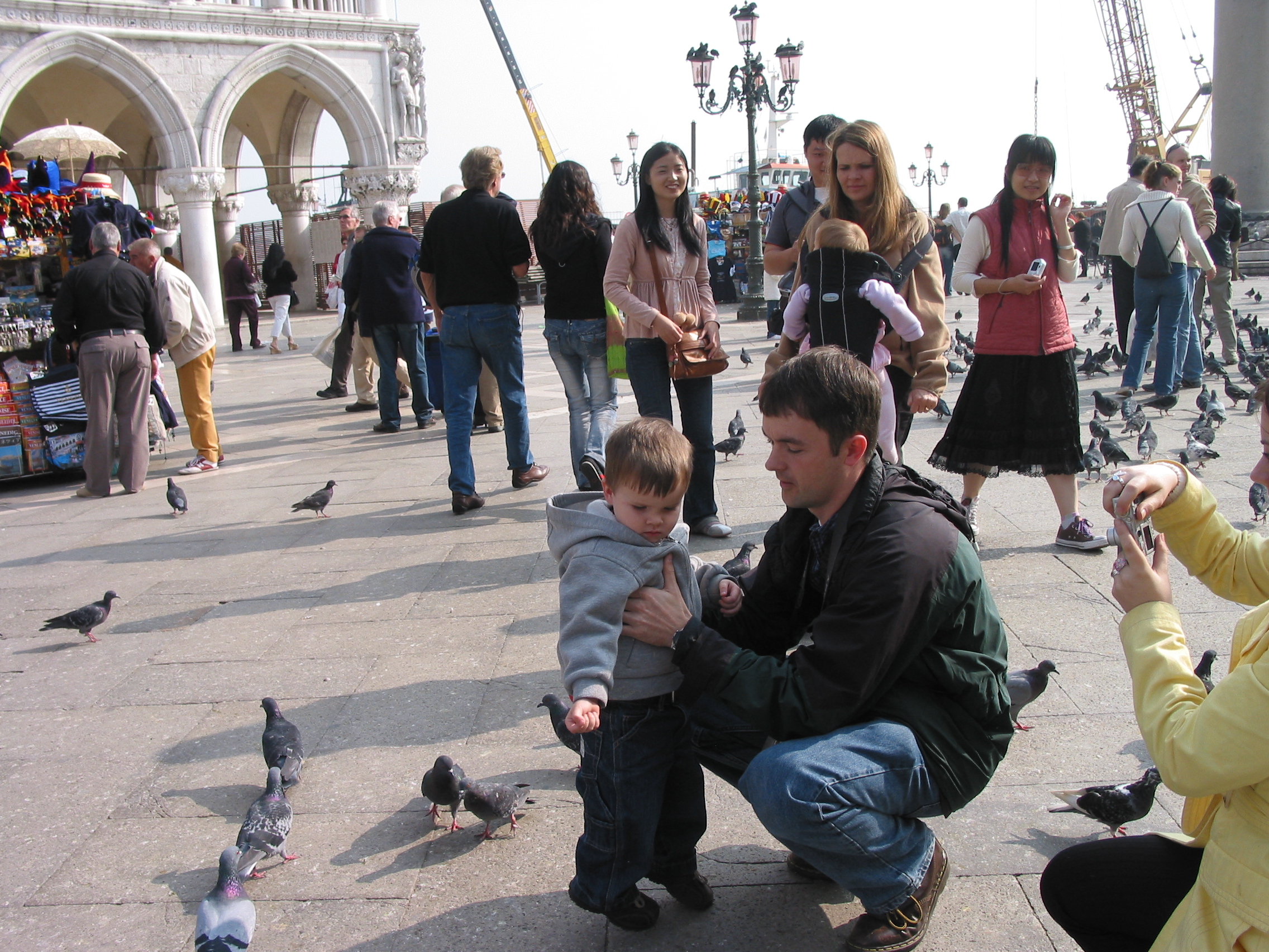 Europe Trip 2005 - Italy (Venice - Pigeons, St Mark's Basilica / Square / Clocktower, Gondola Ride, Gelato)