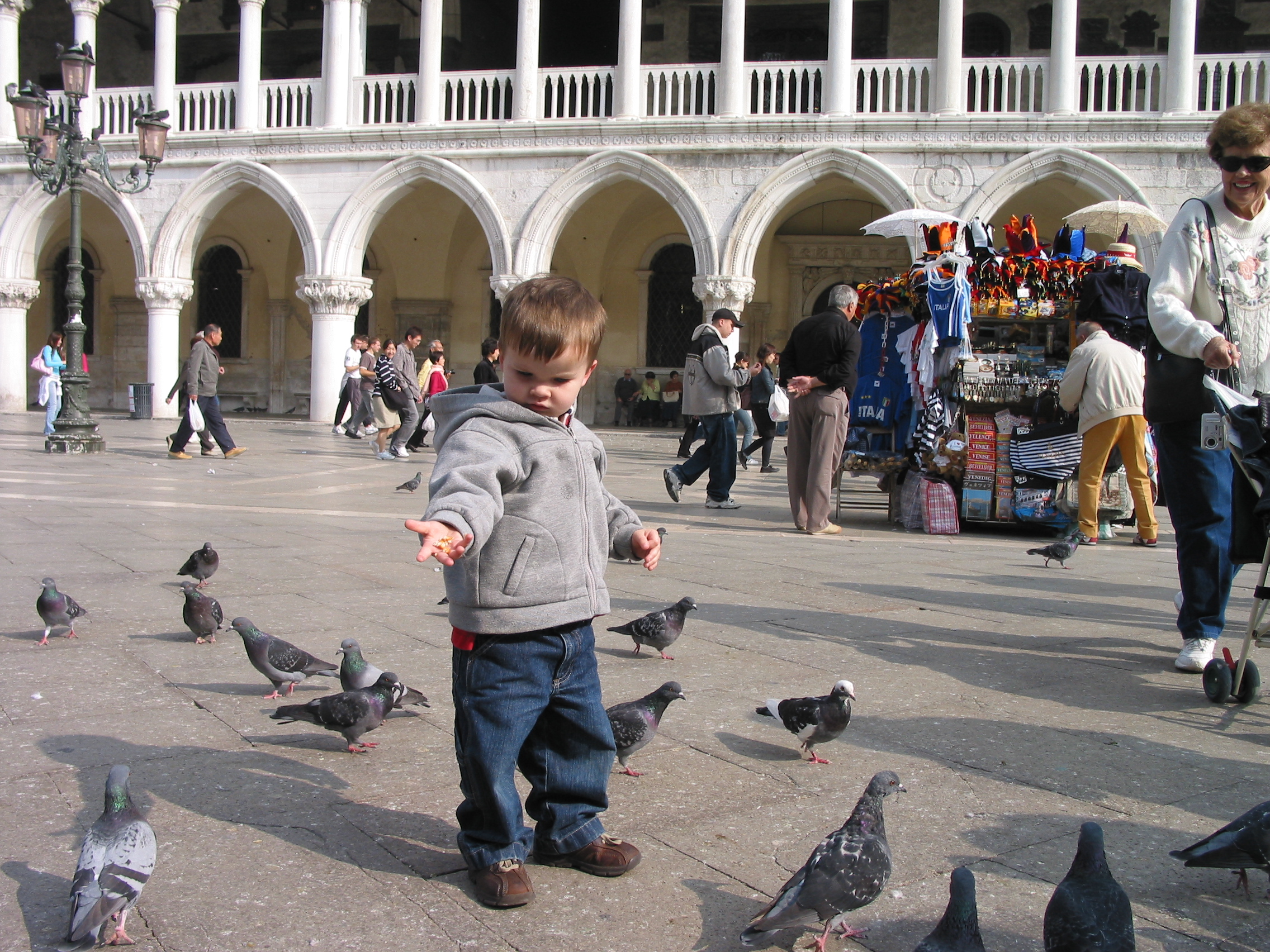 Europe Trip 2005 - Italy (Venice - Pigeons, St Mark's Basilica / Square / Clocktower, Gondola Ride, Gelato)