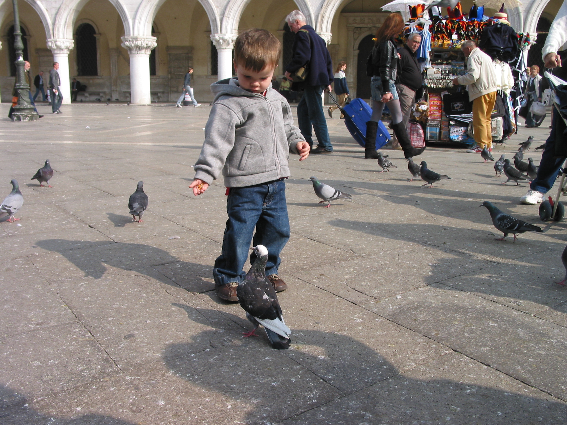 Europe Trip 2005 - Italy (Venice - Pigeons, St Mark's Basilica / Square / Clocktower, Gondola Ride, Gelato)