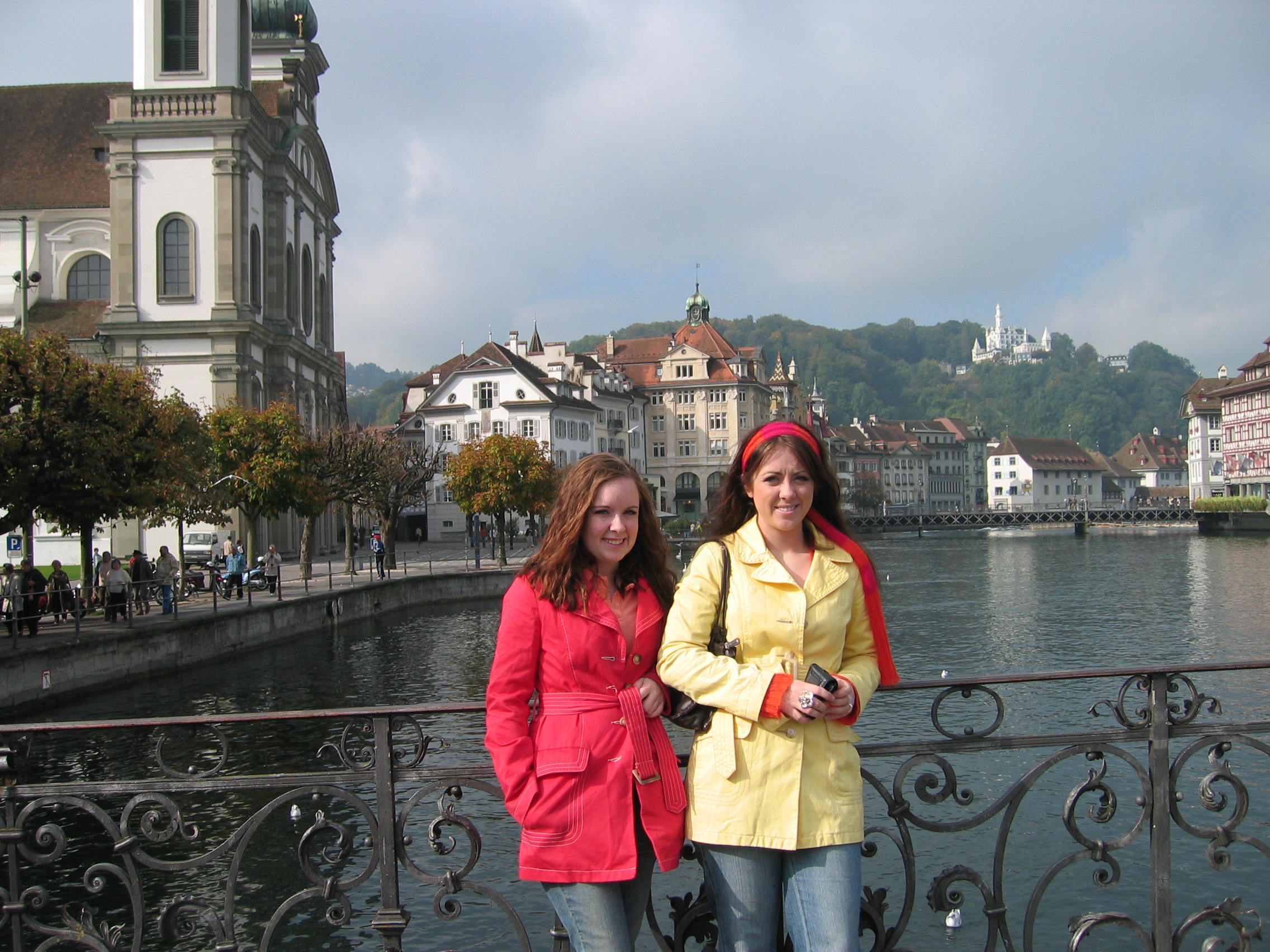 Europe Trip 2005 - Switzerland (Lucerne - The Chapel Bridge (Kapellbrucke) and Water Tower (Wasserturm), Feeding the Swans)