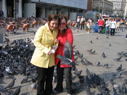 Europe Trip 2005 - Italy (Venice - Pigeons, St Mark's Basilica / Square / Clocktower, Gondola Ride, Gelato)