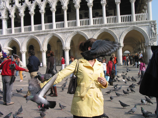 Europe Trip 2005 - Italy (Venice - Pigeons, St Mark's Basilica / Square / Clocktower, Gondola Ride, Gelato)