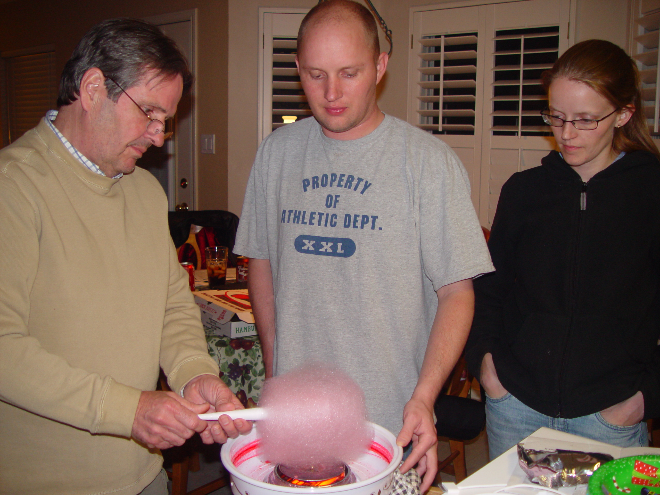 Christmas 2005 - Austin Trail of Lights, Making Cotton Candy