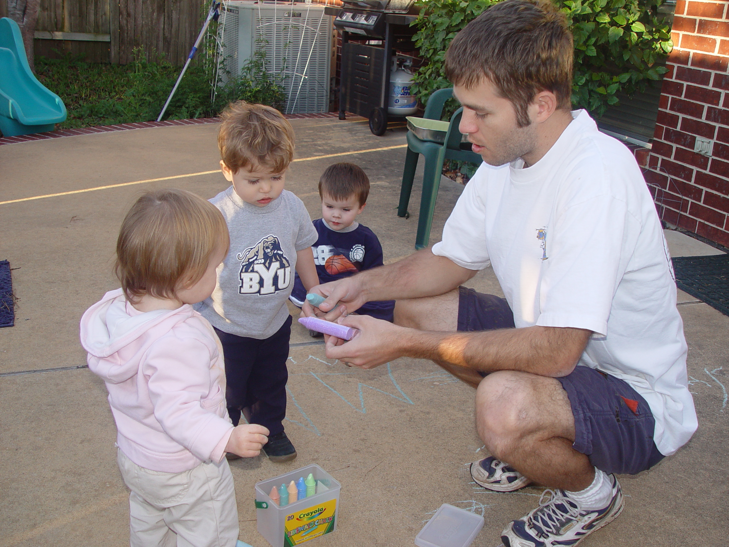 Coloring the Sidewalk w/ Ethan (Pearland, Texas), Planting Ava's Tree