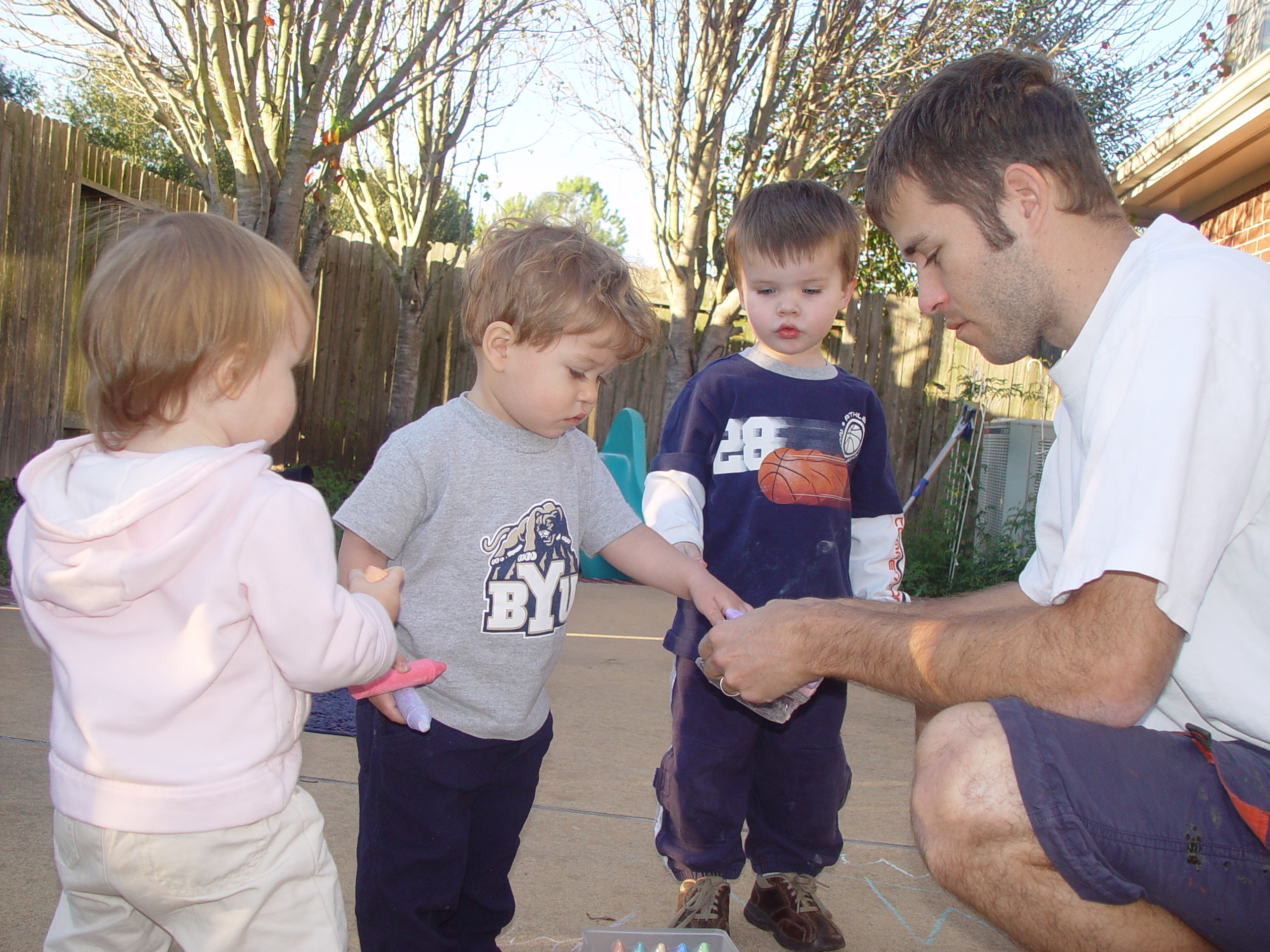 Coloring the Sidewalk w/ Ethan (Pearland, Texas), Planting Ava's Tree
