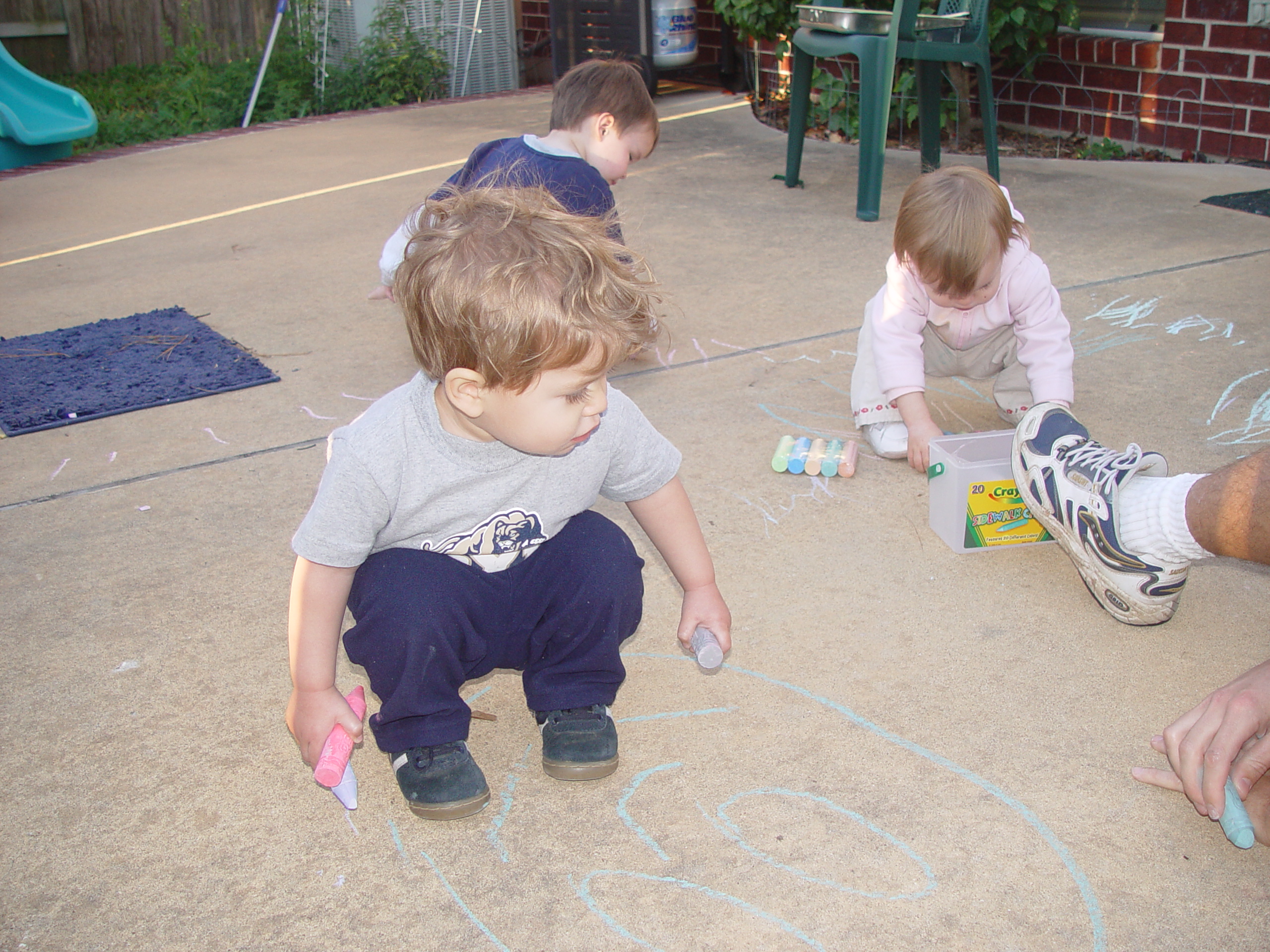 Coloring the Sidewalk w/ Ethan (Pearland, Texas), Planting Ava's Tree