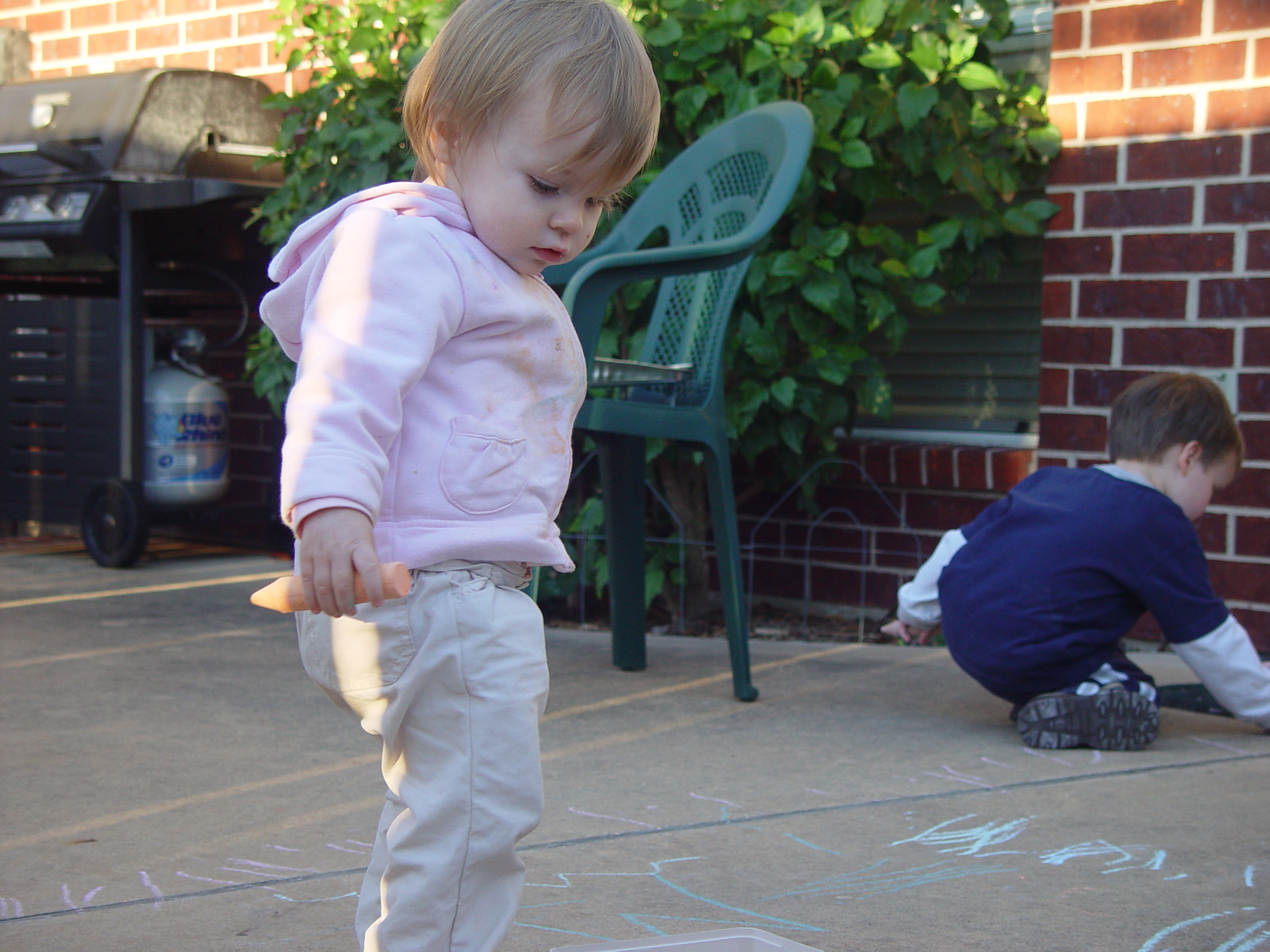 Coloring the Sidewalk w/ Ethan (Pearland, Texas), Planting Ava's Tree