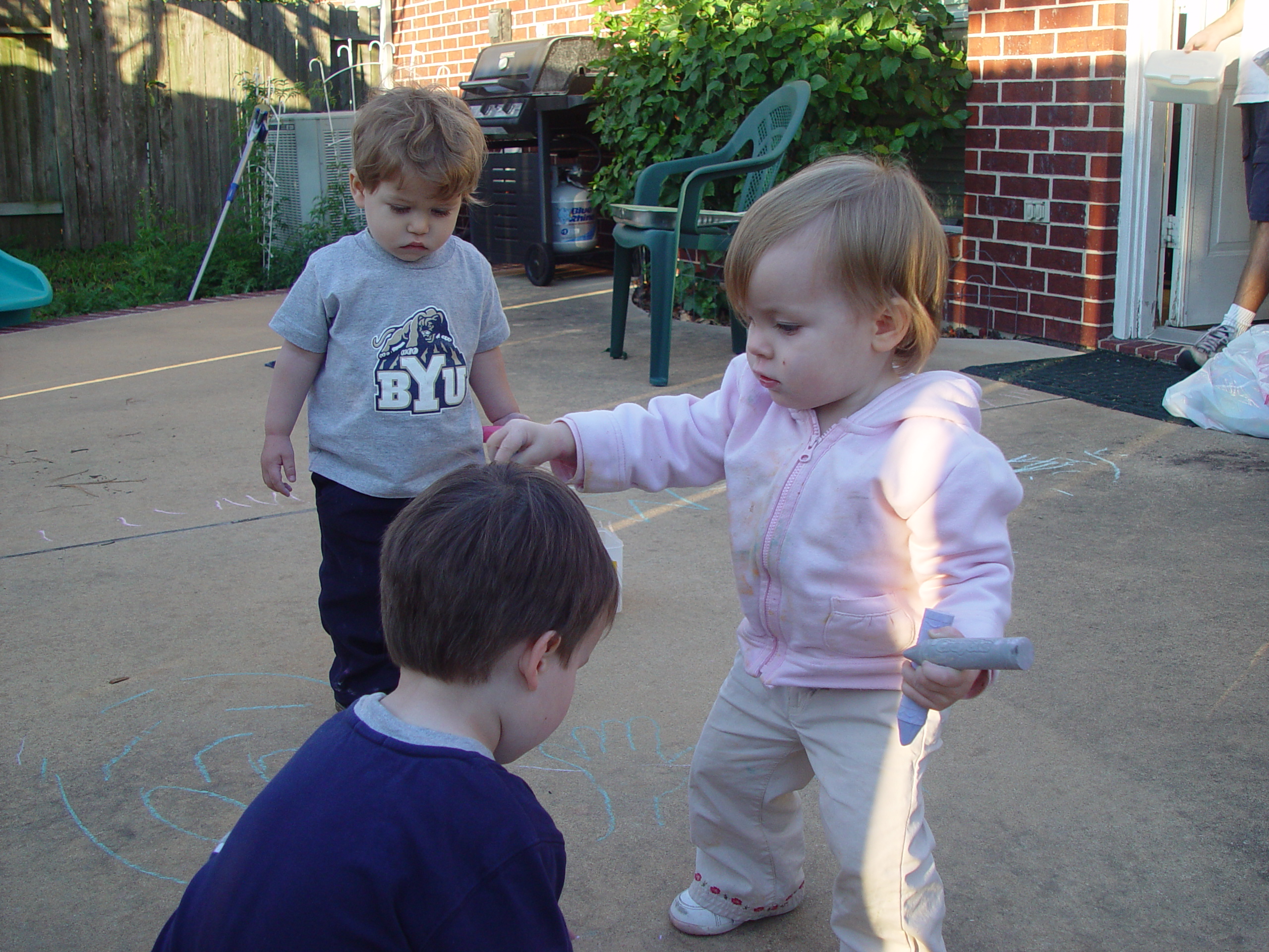 Coloring the Sidewalk w/ Ethan (Pearland, Texas), Planting Ava's Tree