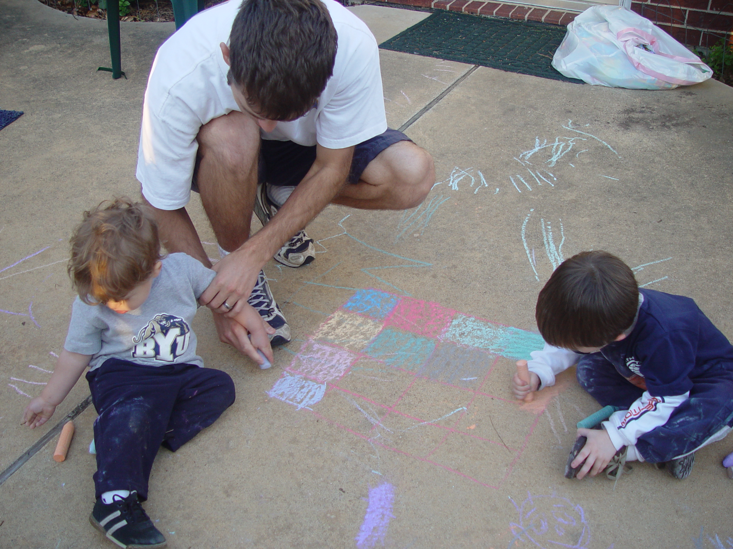 Coloring the Sidewalk w/ Ethan (Pearland, Texas), Planting Ava's Tree