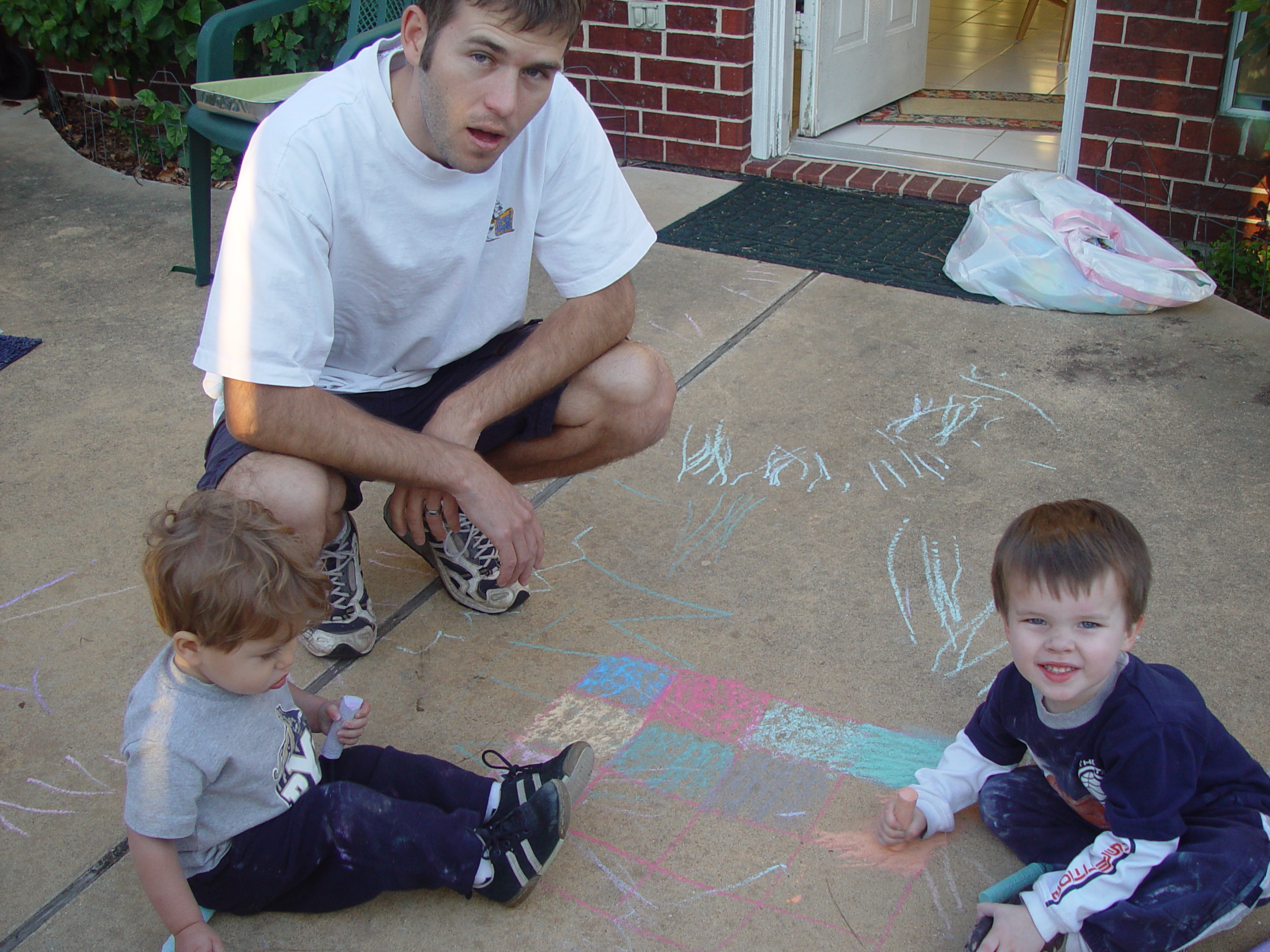 Coloring the Sidewalk w/ Ethan (Pearland, Texas), Planting Ava's Tree