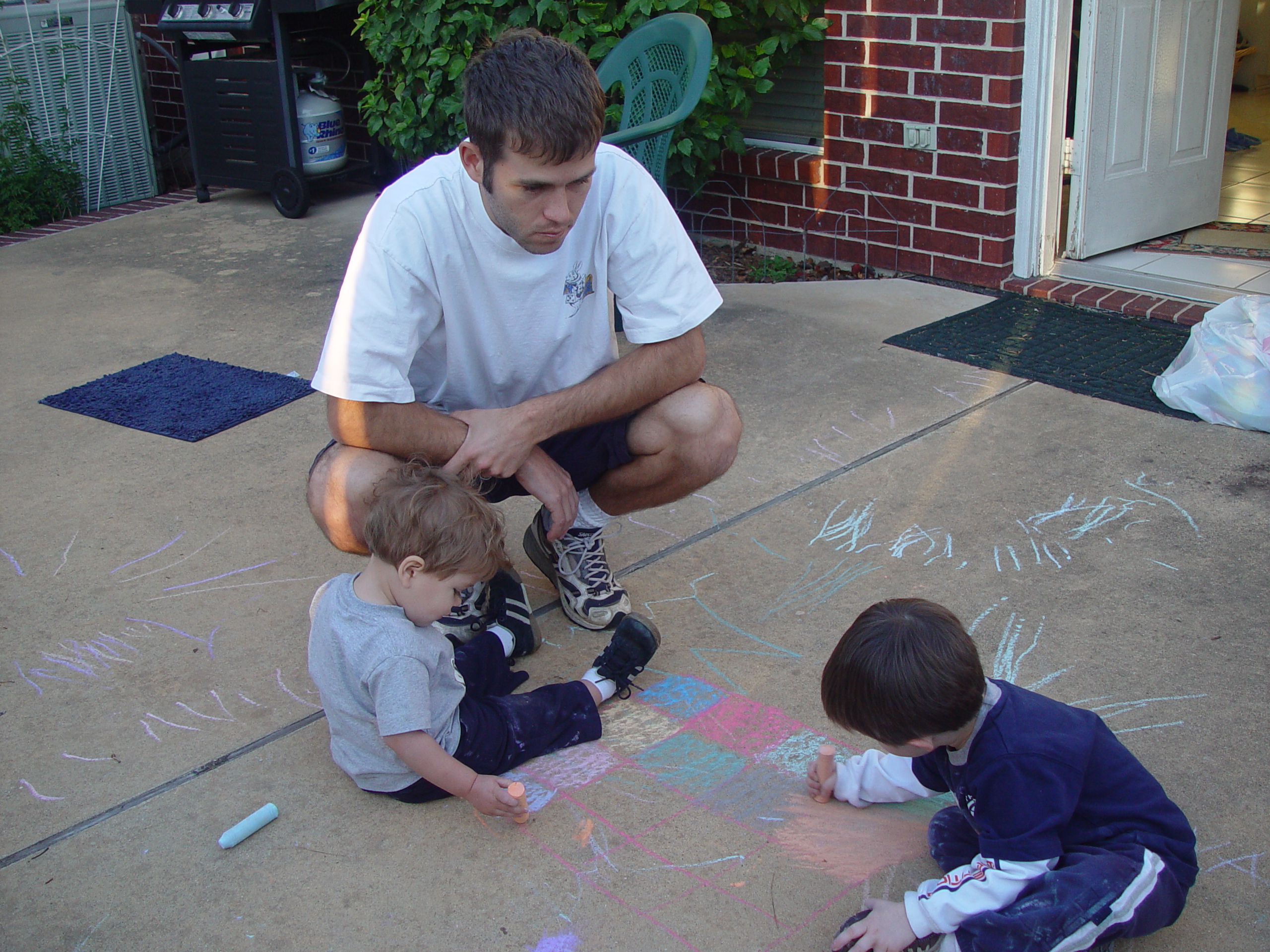 Coloring the Sidewalk w/ Ethan (Pearland, Texas), Planting Ava's Tree