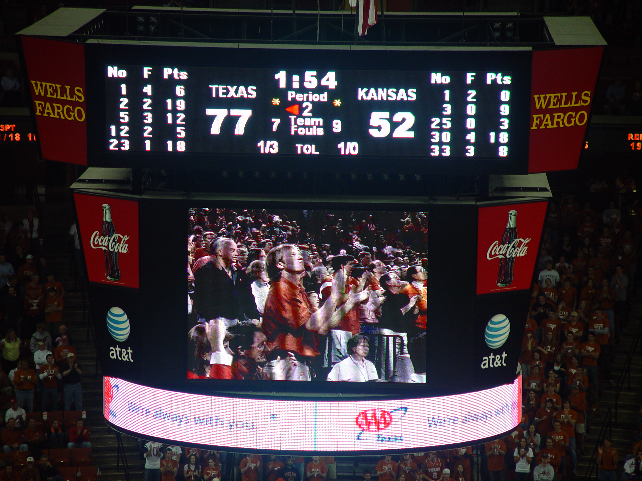 Austin Ice Bats, Longhorn Basketball - #7 Texas destroys #16 Kansas by 25