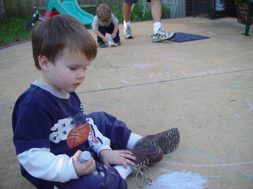 Coloring the Sidewalk w/ Ethan (Pearland, Texas), Planting Ava's Tree