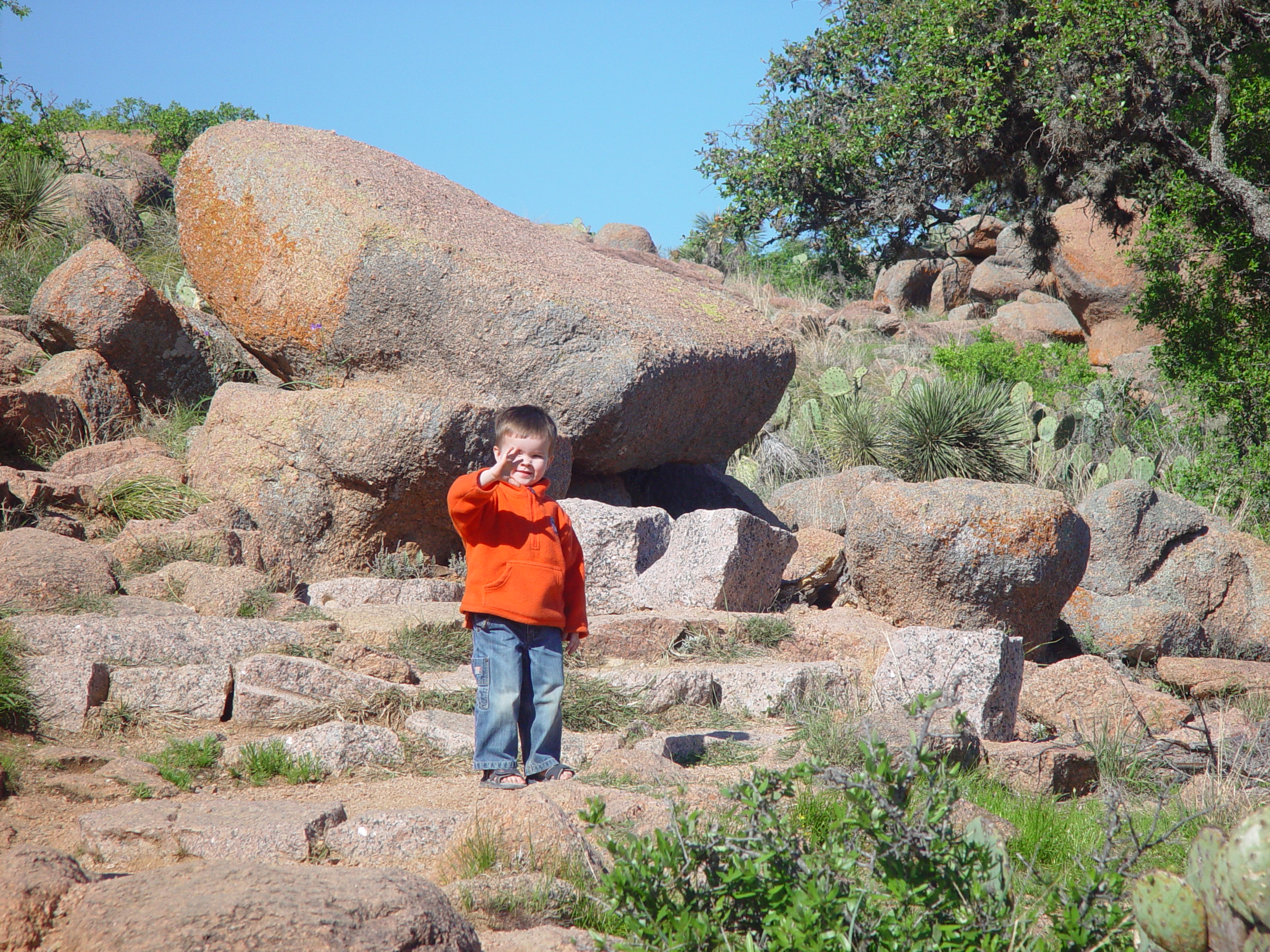 Bluebonnets, Climbing Enchanted Rock, Cooper's Old Time Pit Bar-B-Que (Home of the Big Chop)