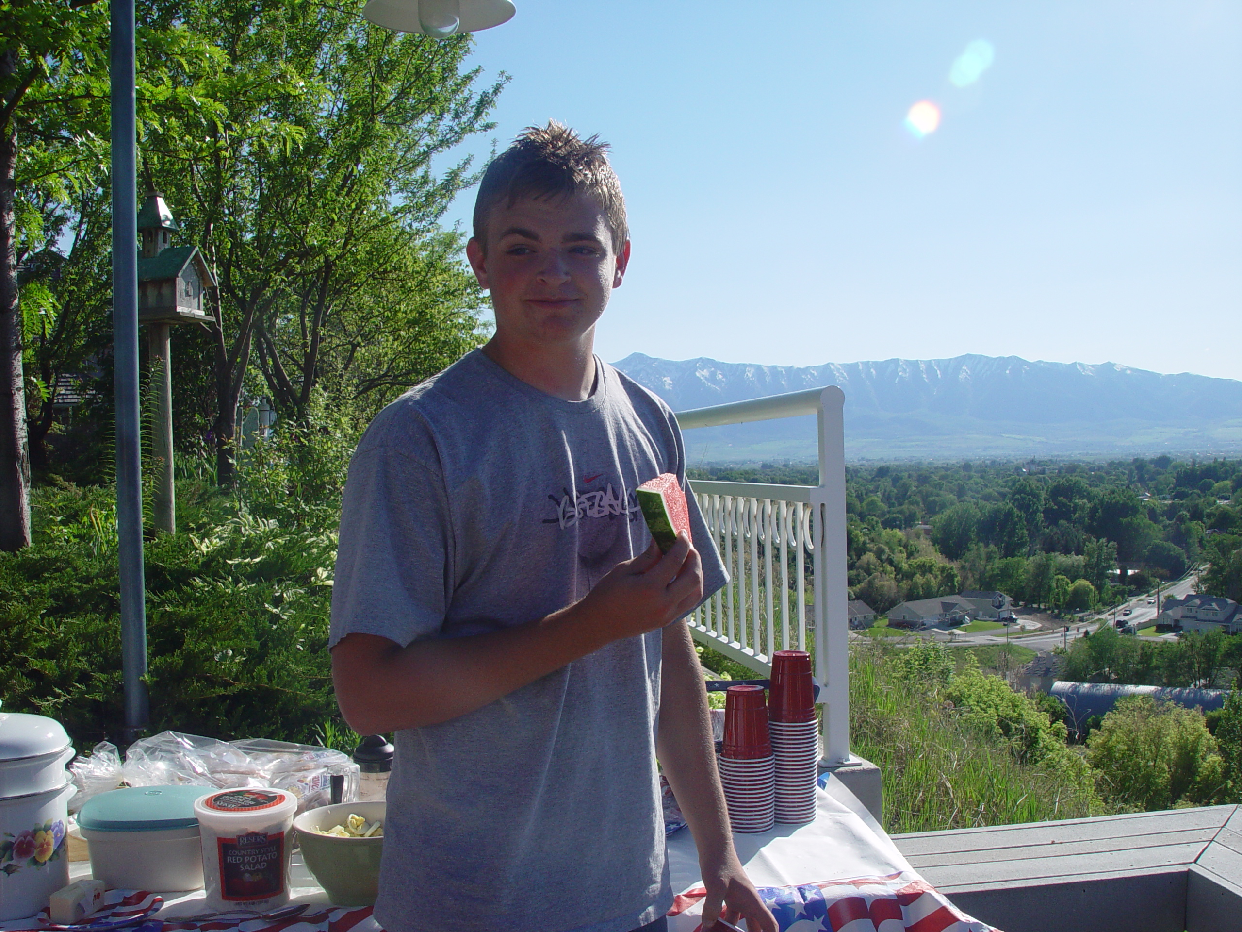 Memorial Day 2006 - Logan, Utah - Ballam BBQ, Snow at Bear Lake Cabin, Mortensens, Tennis