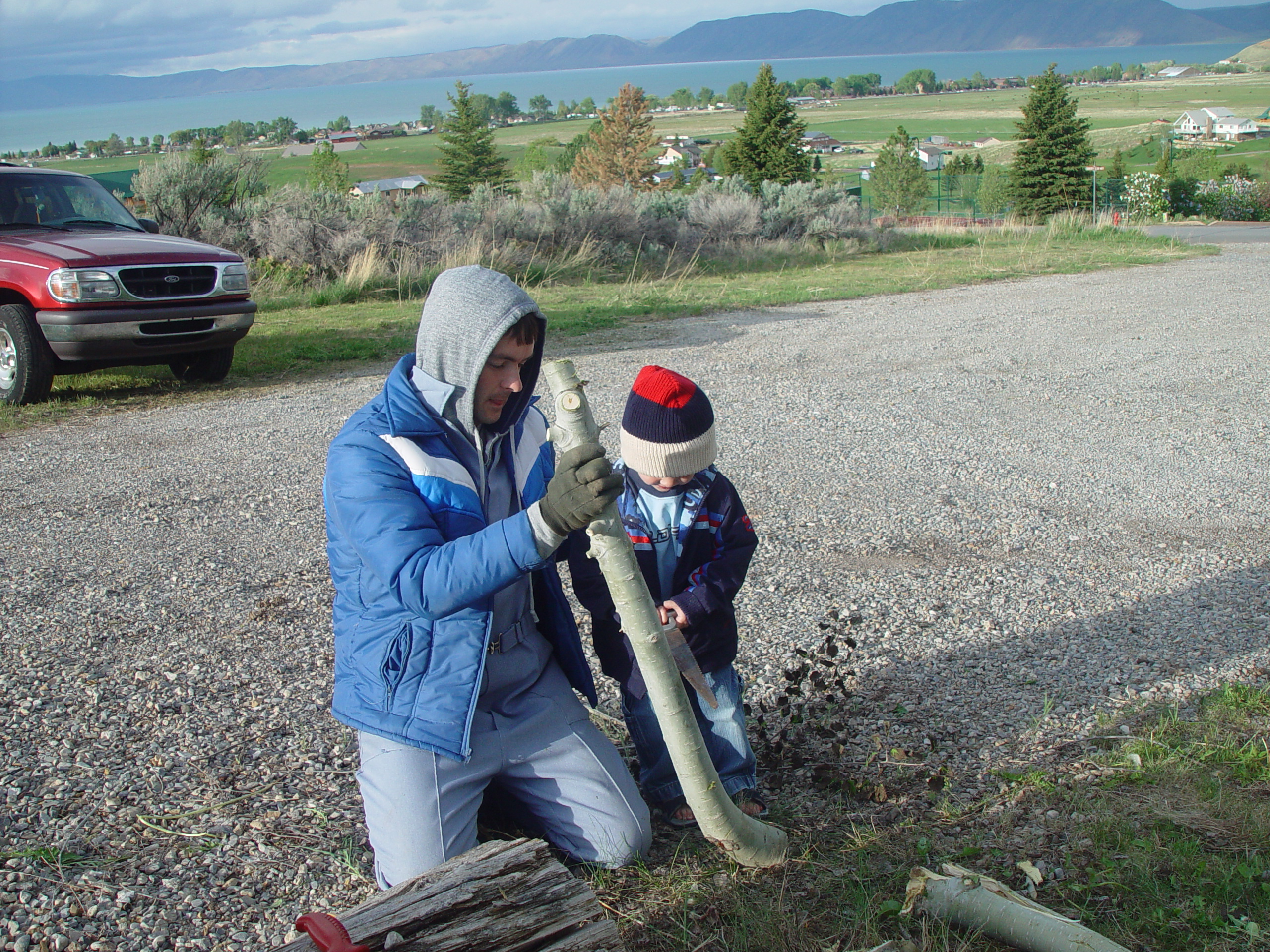 Memorial Day 2006 - Logan, Utah - Ballam BBQ, Snow at Bear Lake Cabin, Mortensens, Tennis