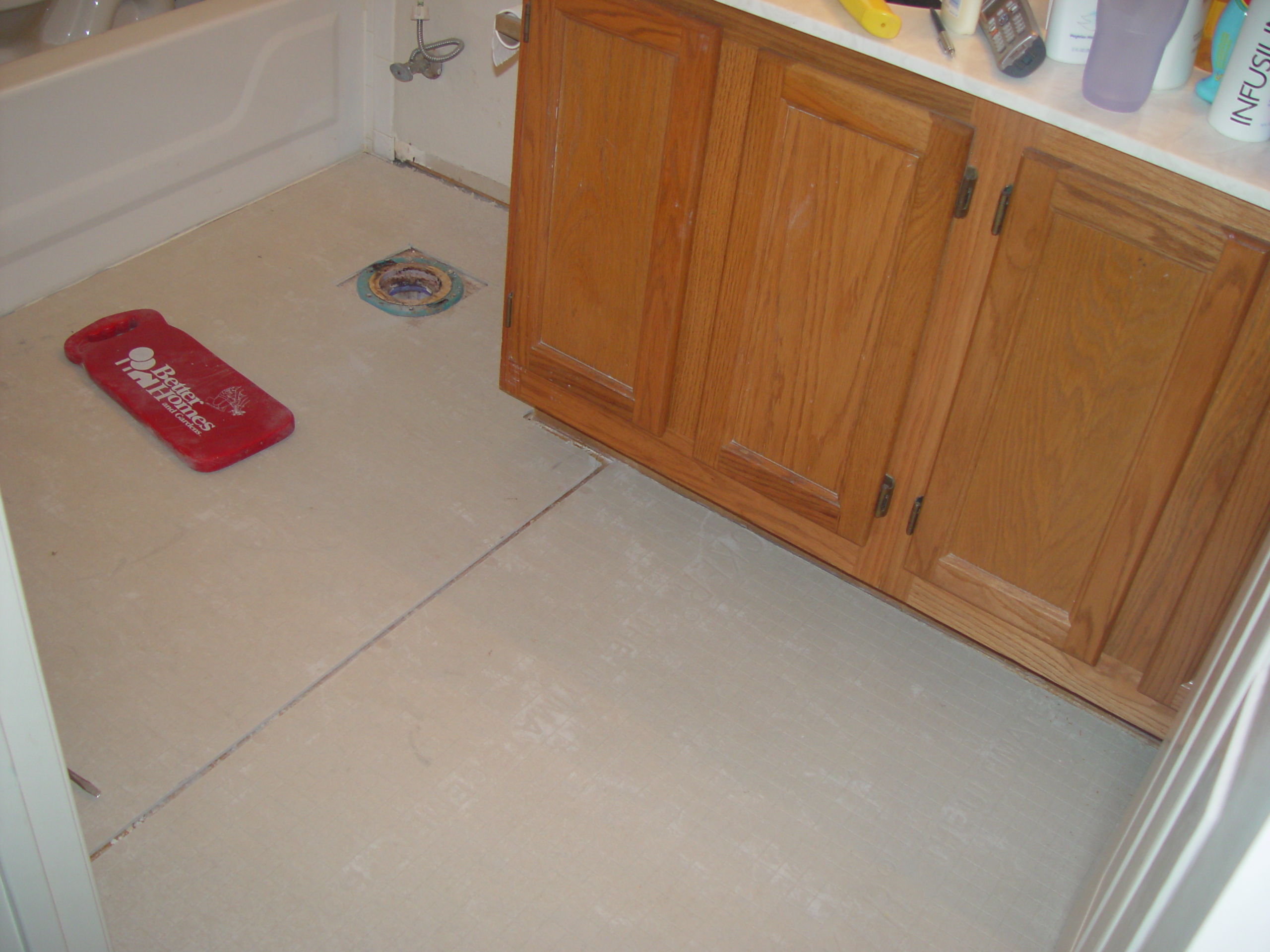 Tiling the Upstairs Bathroom