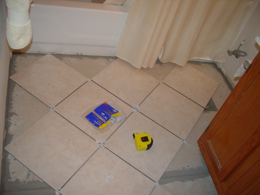 Tiling the Upstairs Bathroom