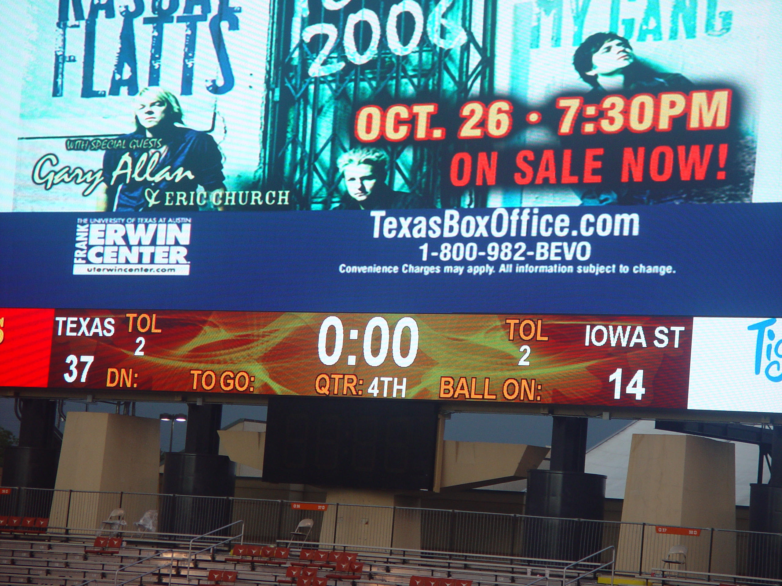 Joy School, Austin Bats (Congress Avenue Bridge), Football - #7 Texas Longhorns Destroy Iowa State 37-14