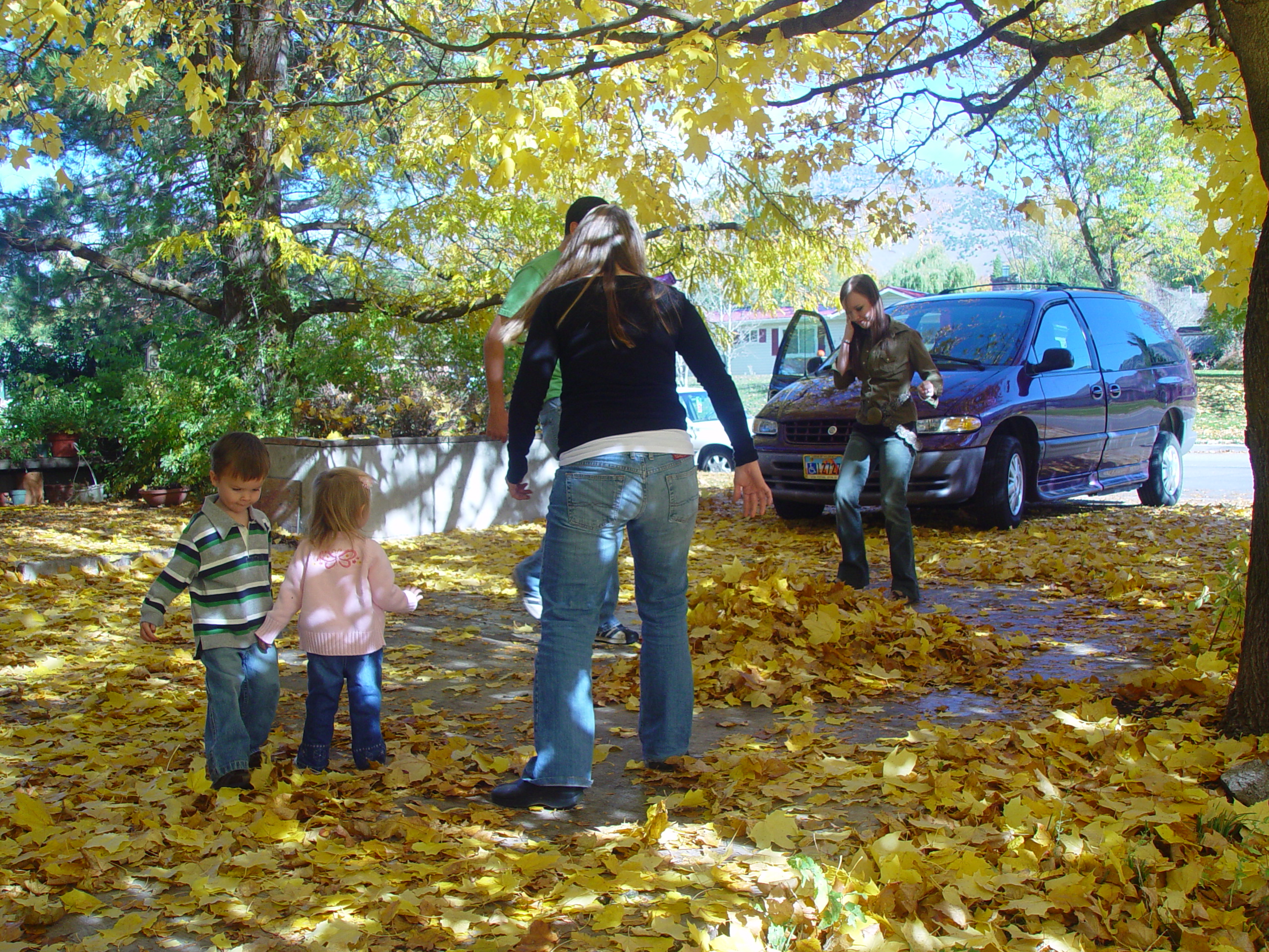 Playing in the Leaves, The Pumpkin Walk (North Logan, Utah)