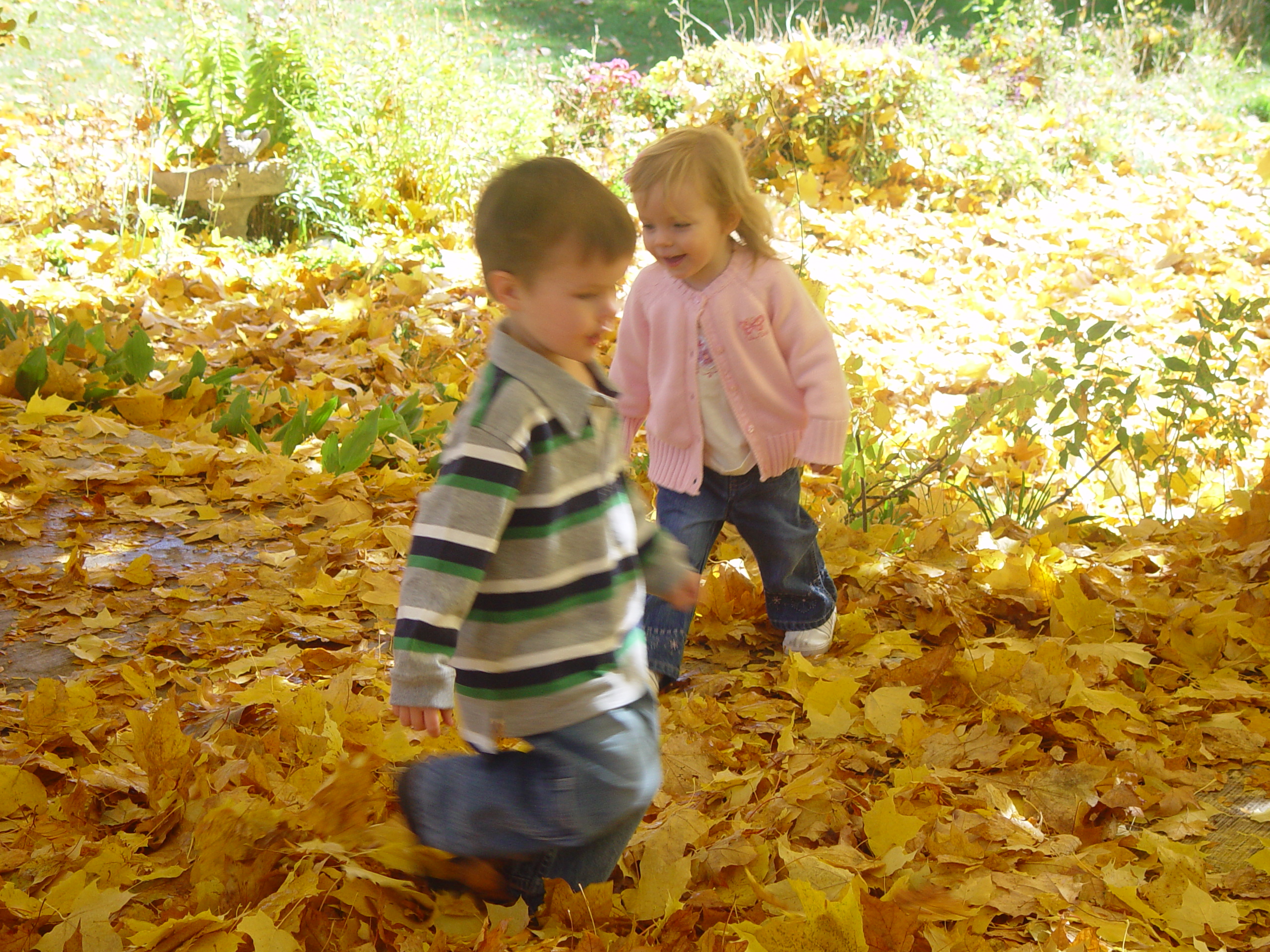 Playing in the Leaves, The Pumpkin Walk (North Logan, Utah)