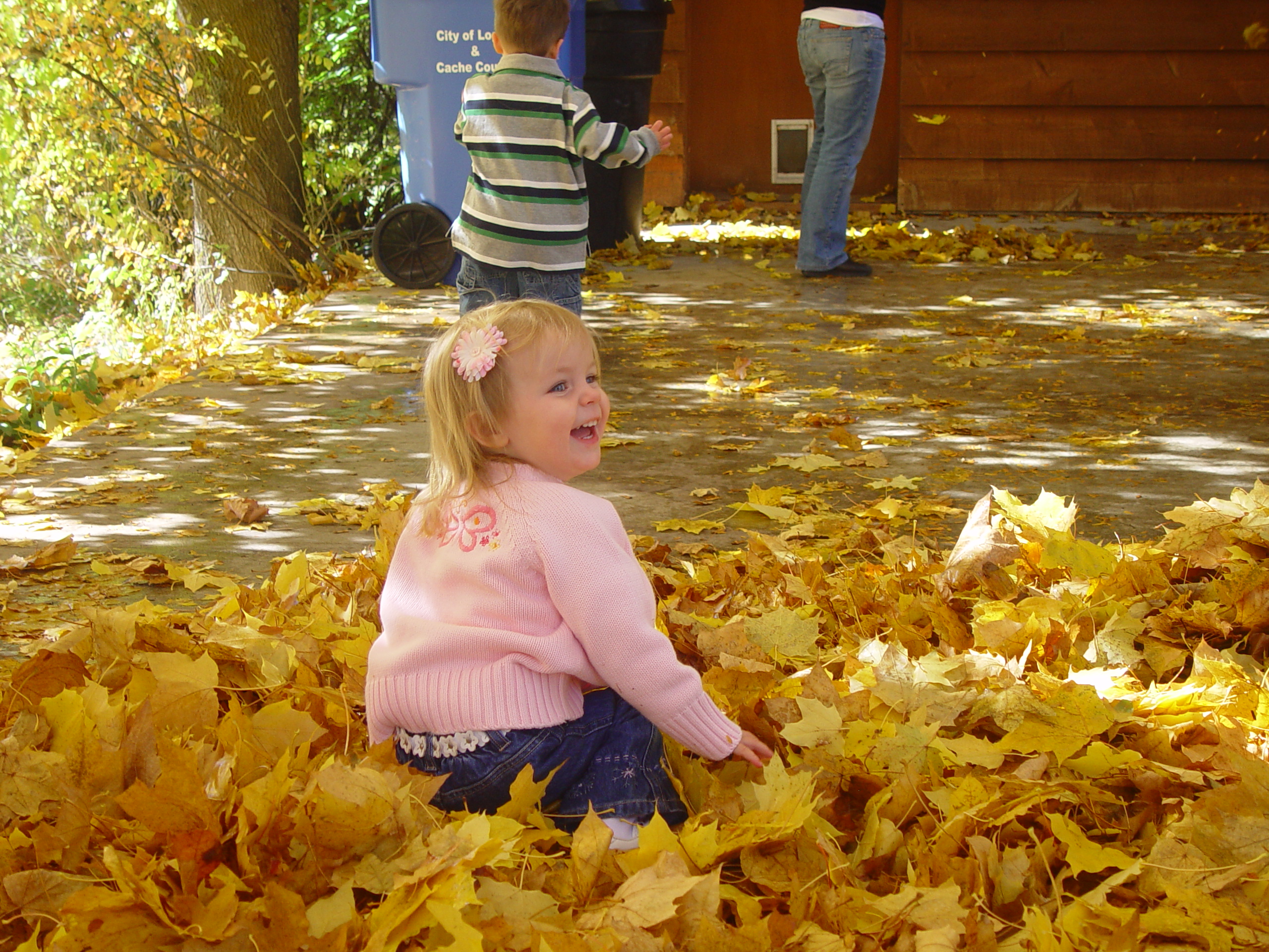 Playing in the Leaves, The Pumpkin Walk (North Logan, Utah)
