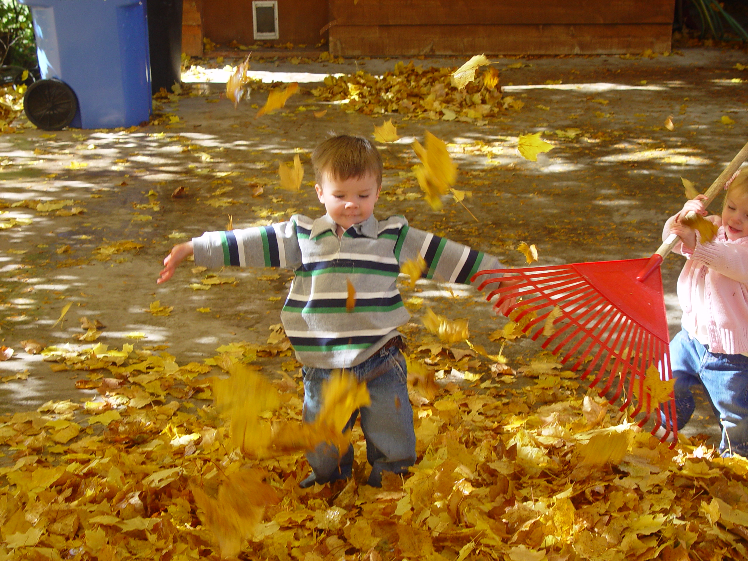 Playing in the Leaves, The Pumpkin Walk (North Logan, Utah)