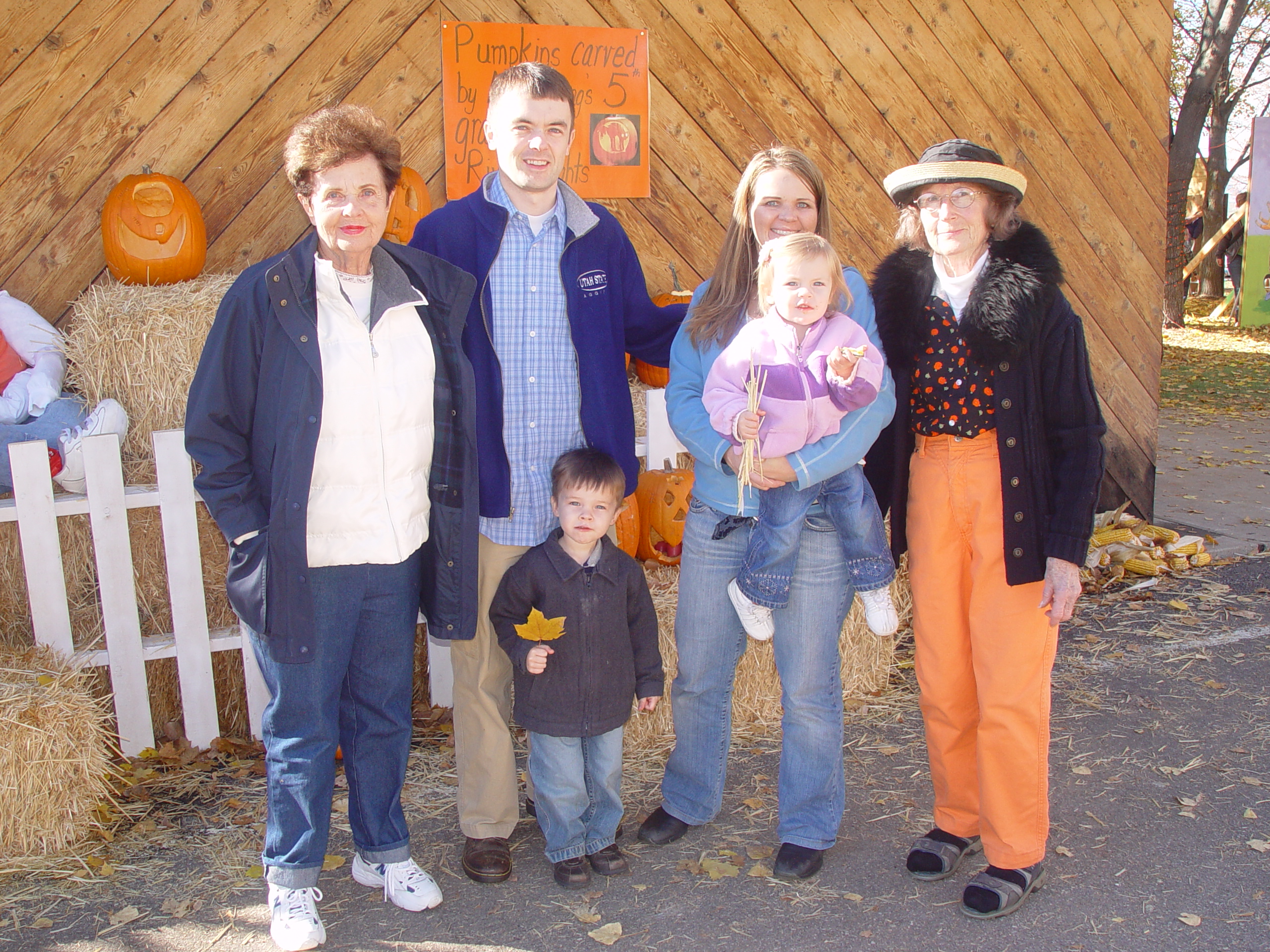 Playing in the Leaves, The Pumpkin Walk (North Logan, Utah)