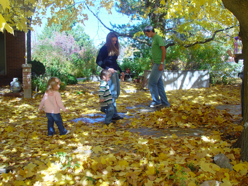 Playing in the Leaves, The Pumpkin Walk (North Logan, Utah)