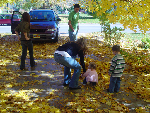 Playing in the Leaves, The Pumpkin Walk (North Logan, Utah)