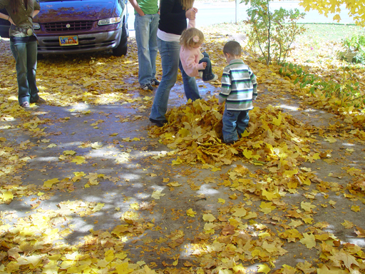 Playing in the Leaves, The Pumpkin Walk (North Logan, Utah)