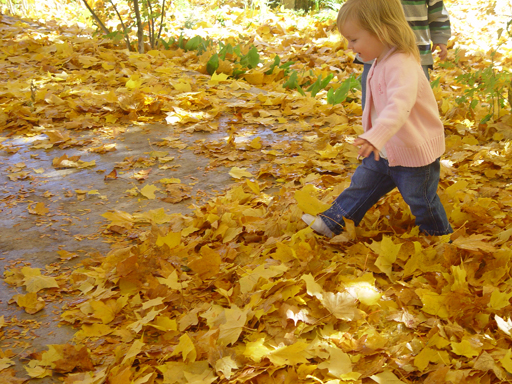 Playing in the Leaves, The Pumpkin Walk (North Logan, Utah)