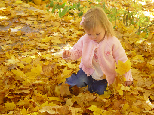 Playing in the Leaves, The Pumpkin Walk (North Logan, Utah)