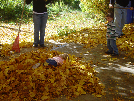 Playing in the Leaves, The Pumpkin Walk (North Logan, Utah)