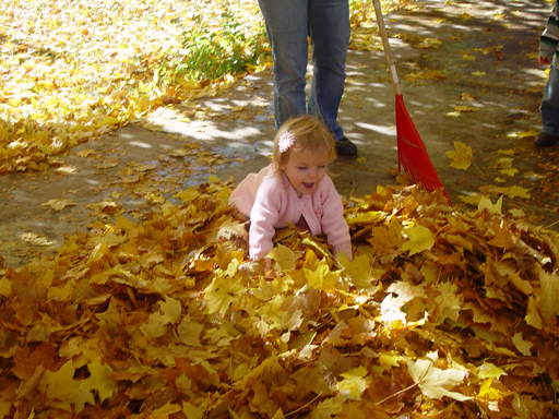 Playing in the Leaves, The Pumpkin Walk (North Logan, Utah)