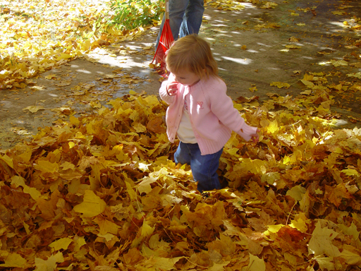 Playing in the Leaves, The Pumpkin Walk (North Logan, Utah)