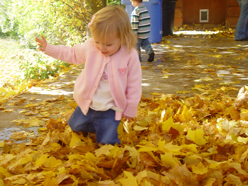 Playing in the Leaves, The Pumpkin Walk (North Logan, Utah)