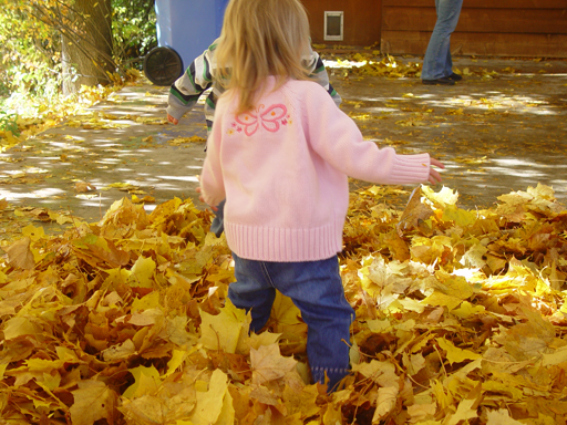 Playing in the Leaves, The Pumpkin Walk (North Logan, Utah)