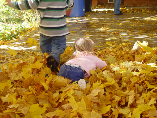 Playing in the Leaves, The Pumpkin Walk (North Logan, Utah)