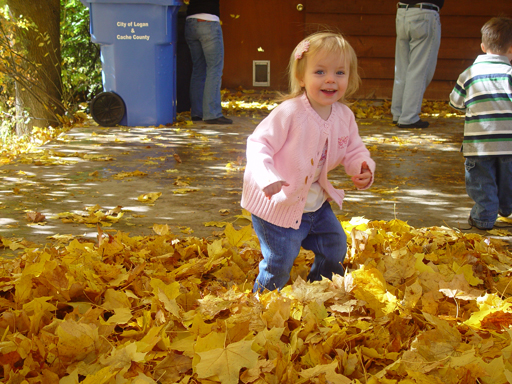 Playing in the Leaves, The Pumpkin Walk (North Logan, Utah)