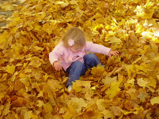 Playing in the Leaves, The Pumpkin Walk (North Logan, Utah)