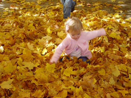 Playing in the Leaves, The Pumpkin Walk (North Logan, Utah)