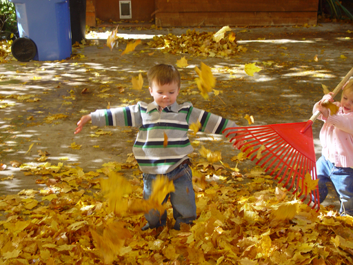 Playing in the Leaves, The Pumpkin Walk (North Logan, Utah)