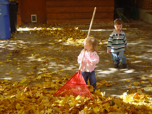 Playing in the Leaves, The Pumpkin Walk (North Logan, Utah)