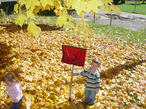 Playing in the Leaves, The Pumpkin Walk (North Logan, Utah)