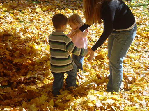 Playing in the Leaves, The Pumpkin Walk (North Logan, Utah)