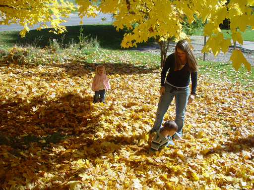 Playing in the Leaves, The Pumpkin Walk (North Logan, Utah)