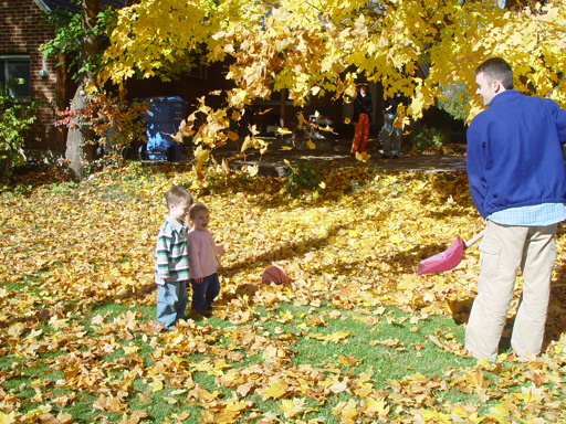 Playing in the Leaves, The Pumpkin Walk (North Logan, Utah)